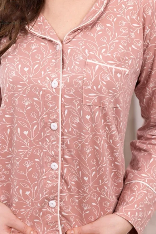 Floral Long Sleeve Pajama Set - Image 3