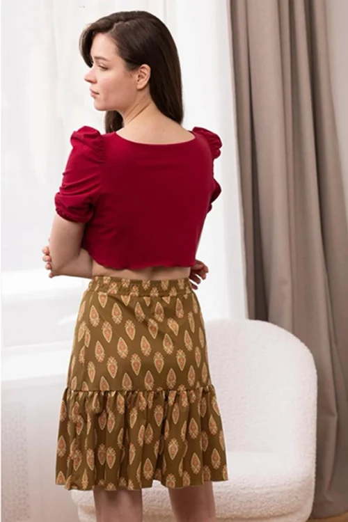 Stylish Puff Sleeve Crop Top - Image 3