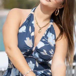 Floral Halter Neck Summer Dress
