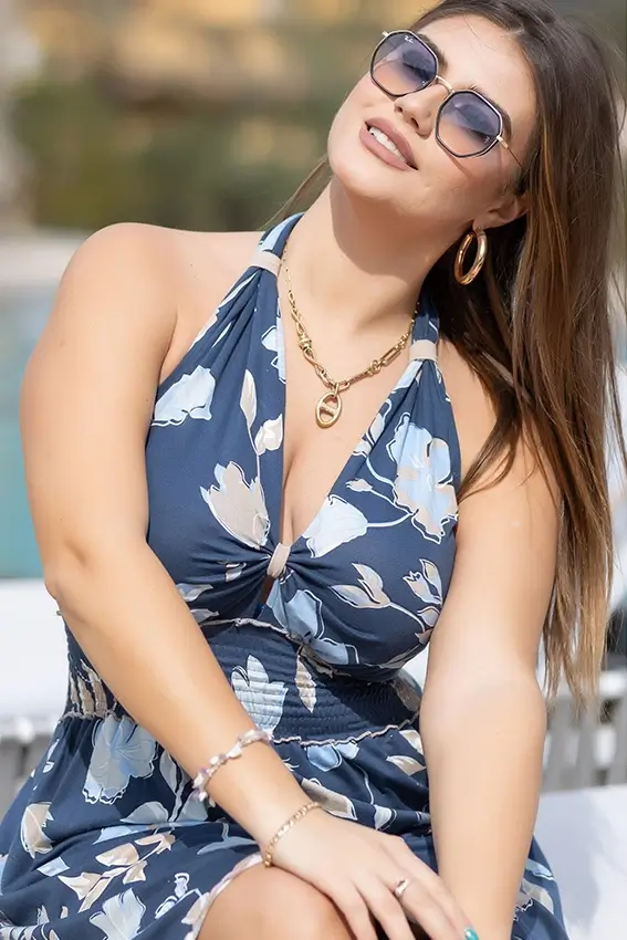Floral Halter Neck Summer Dress