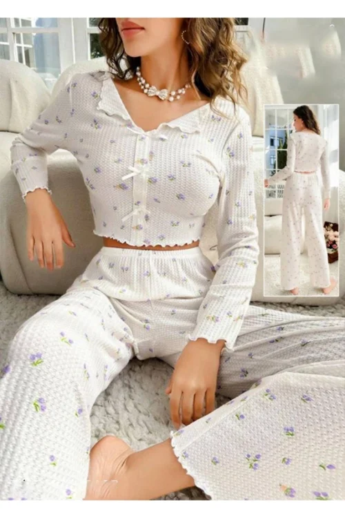 Floral Long Sleeve Sleepwear Set - Image 2