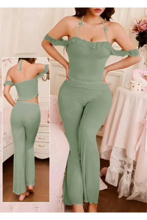 Lavender Off-Shoulder Pant Set - Image 2