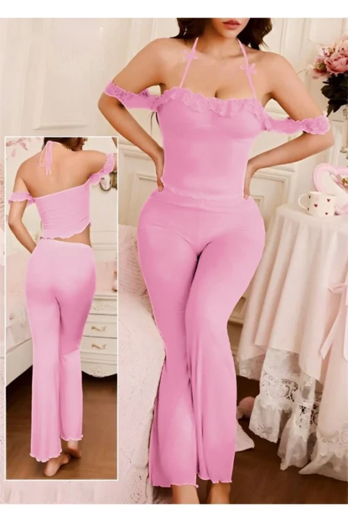 Lavender Off-Shoulder Pant Set - Image 3