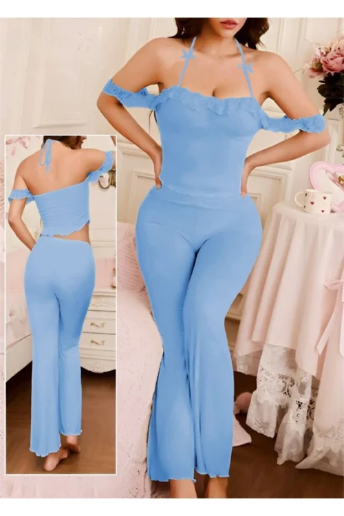 Lavender Off-Shoulder Pant Set - Image 4