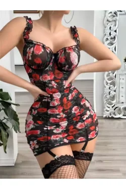 Floral Sleeveless Bodycon Dress