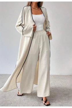 Elegant Long Sleeve Wide-Leg Set