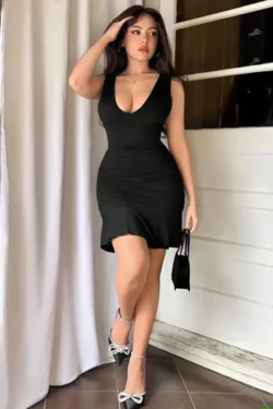 Off Shoulder Ruffle Sleeve Dress