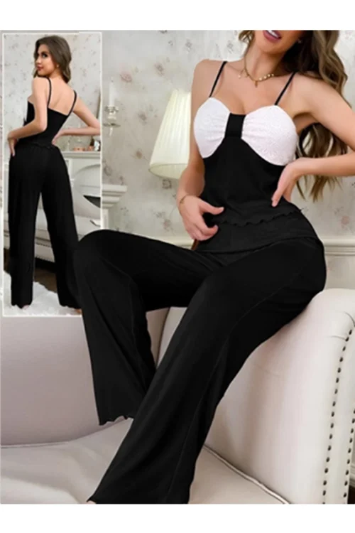 Elegant Two-Tone Sleeveless Jumpsuit - Image 2