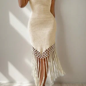 Elegant Crochet Sleeveless Dress