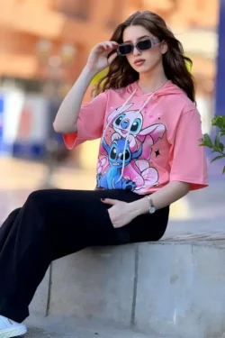 Fun Graphic Tee with Half Sleeves