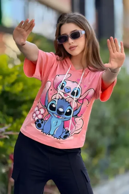 Fun Graphic Tee with Half Sleeves - Image 2