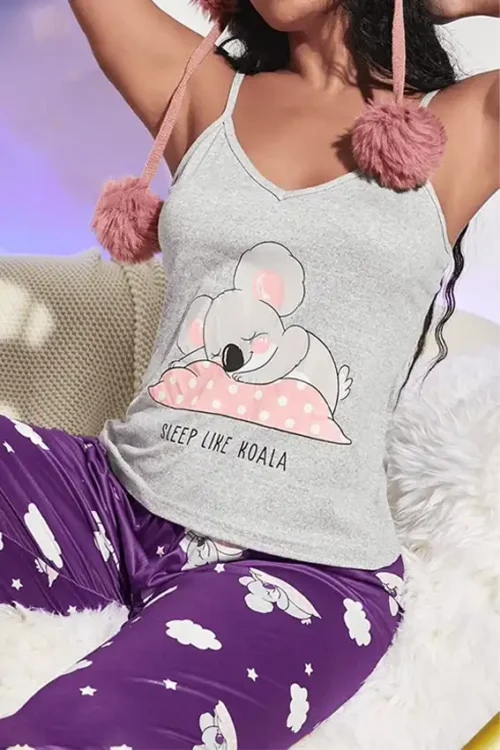 Koala Print Sleep Pants Set - Image 4