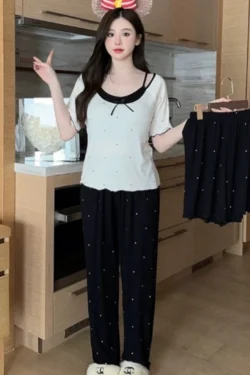 Polka Dot Short Sleeve Pajama Set