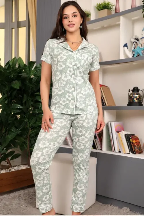 Floral Short Sleeve Pajama Set