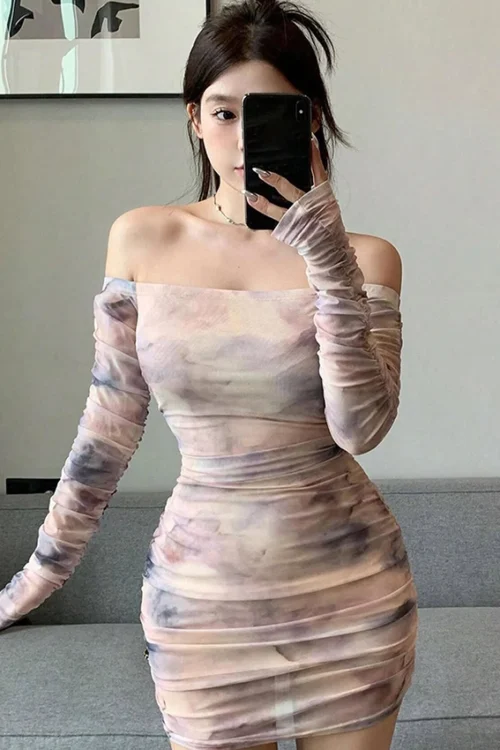 Elegant Off-Shoulder Ruched Dress