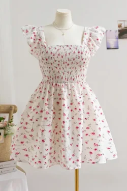 Floral Dress with Ruffle Sleeves
