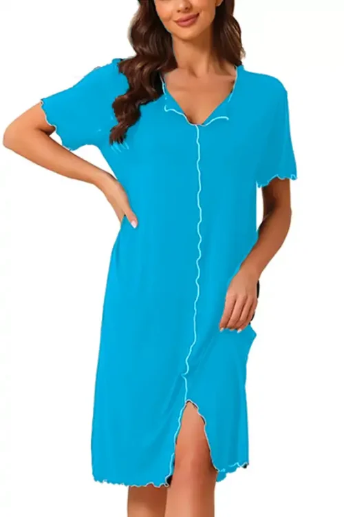 Red Short Sleeve Casual Dress - Image 4