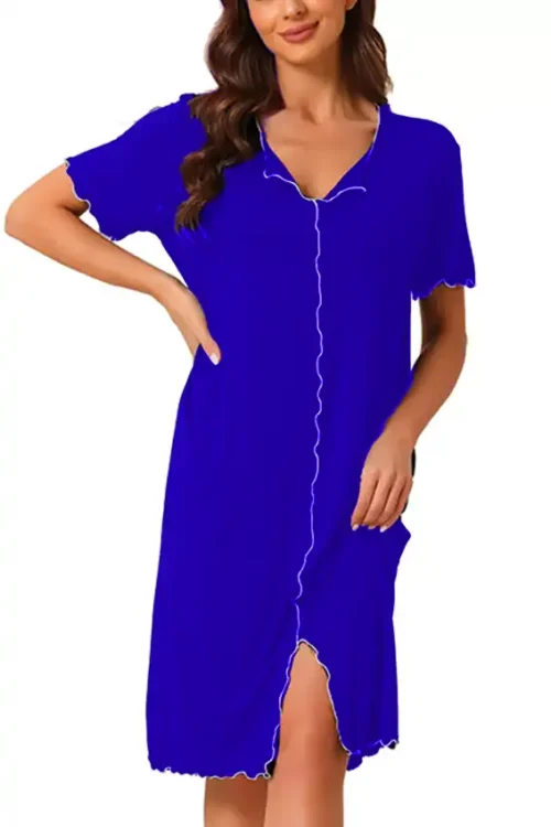 Red Short Sleeve Casual Dress - Image 5