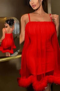 Elegant Red Mini Dress