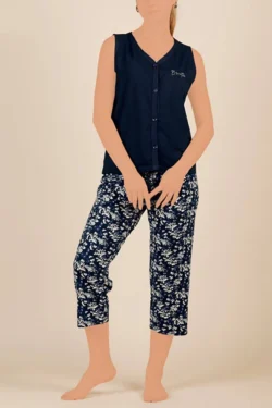 Floral Sleeveless Top with Pants Set