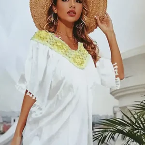 Elegant Crochet Trim Dress