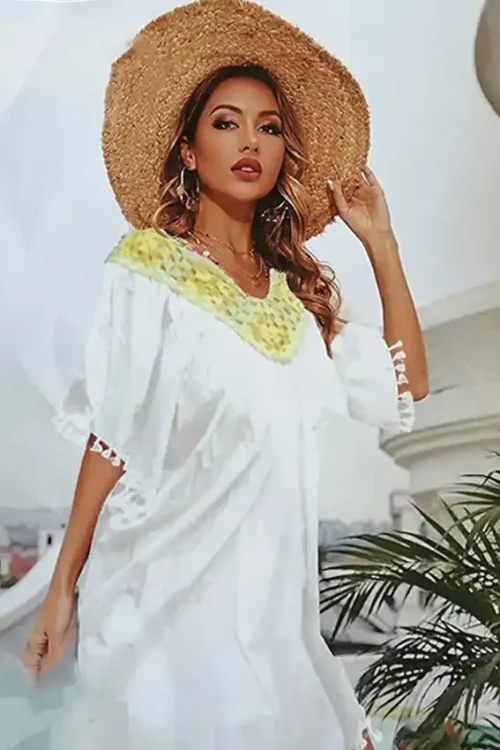 Elegant Crochet Trim Dress