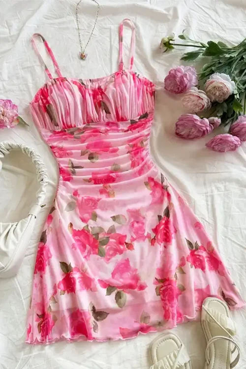 Floral Sleeveless A-Line Dress - Image 2