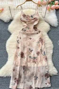 Elegant Floral Sleeveless Dress