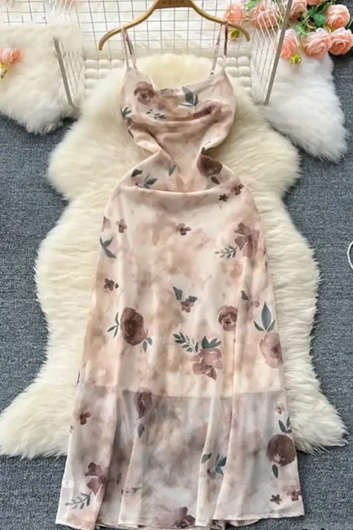 Elegant Floral Sleeveless Dress