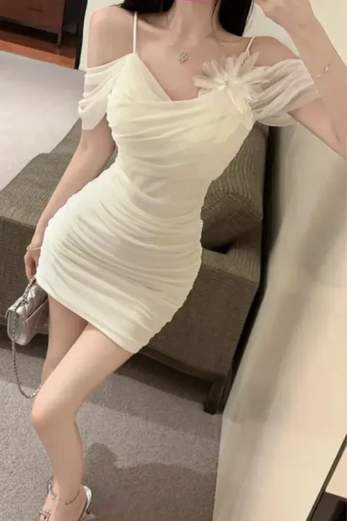 Elegant White Off-Shoulder Dress