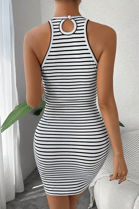 Striped Sleeveless Casual Dress