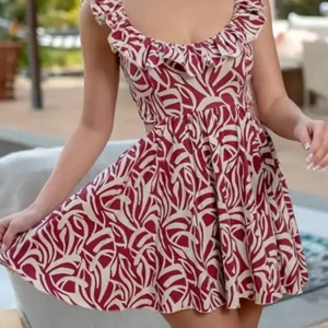 Floral Ruffle Short Sleeve Dress
