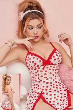 Cherry Print Lingerie Dress
