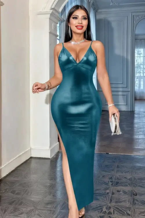 Elegant Sleeveless Satin Evening Dress