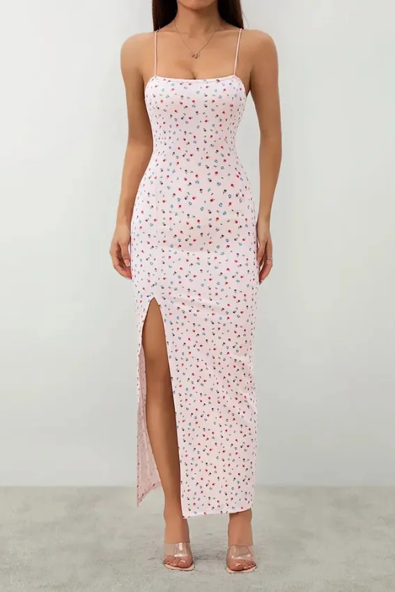 Floral Print Spaghetti Strap Dress