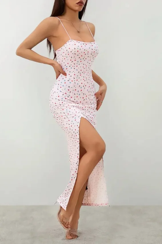 Floral Print Spaghetti Strap Dress