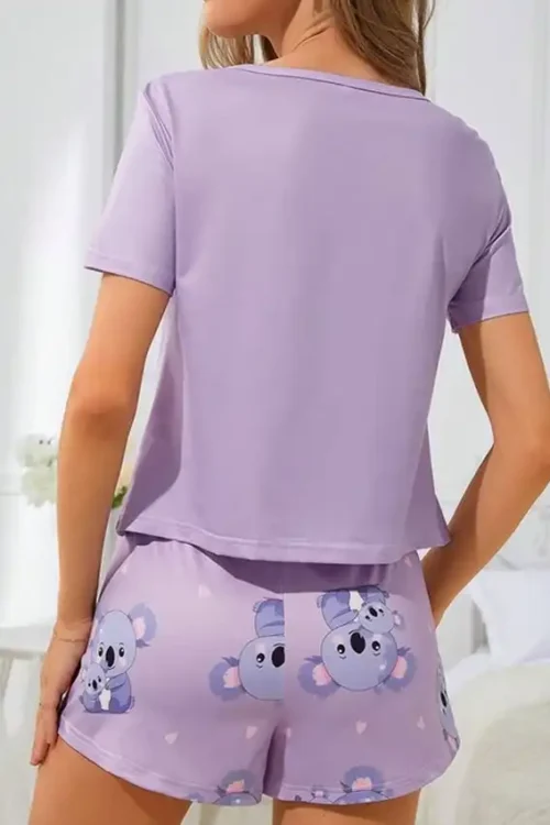 Cute Koala Print Pajama Set - Image 2