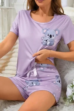 Cute Koala Print Pajama Set