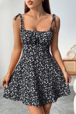 Floral Print Sleeveless Mini Dress