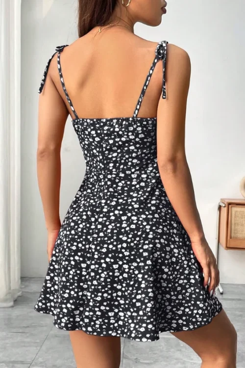 Floral Print Sleeveless Mini Dress - Image 2