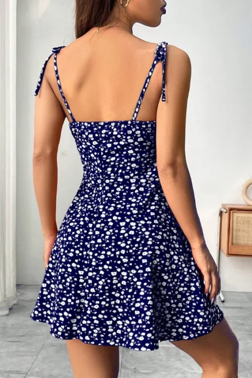 Floral Print Sleeveless Mini Dress - Image 6