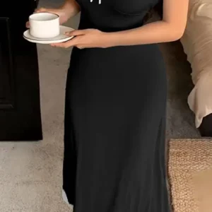 Elegant Lace Trim Nightgown