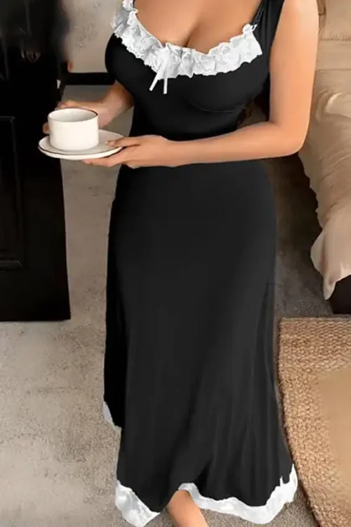 Elegant Lace Trim Nightgown