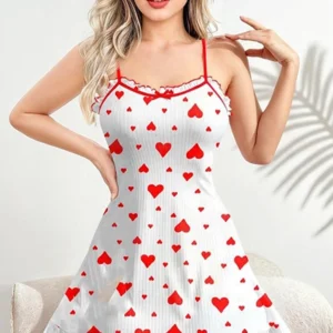 Heart Pattern Sleeveless Dress