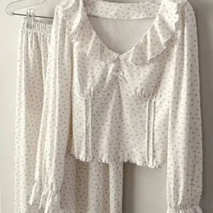 Floral Long Sleeve Ruffle Pajama Set