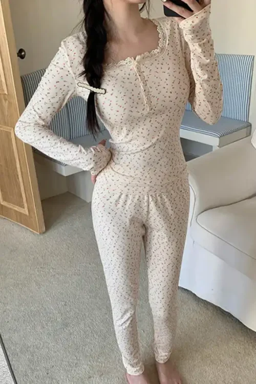 Floral Long Sleeve Pajama Set