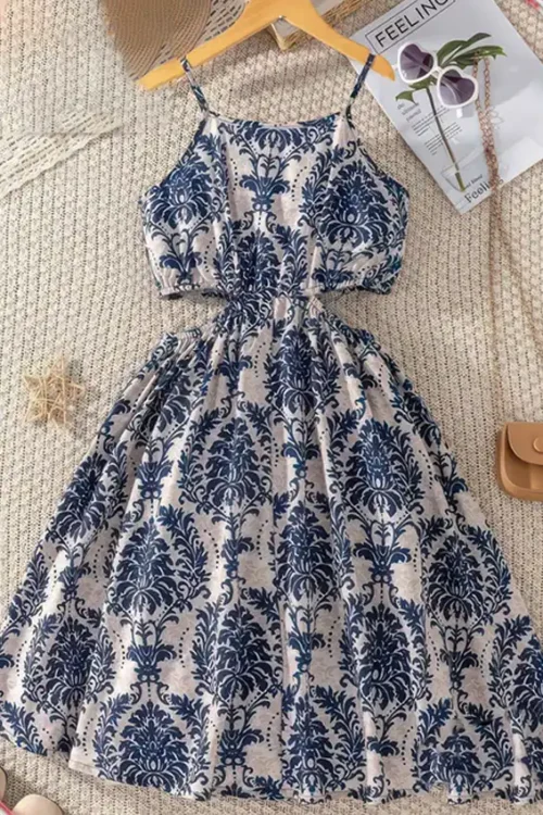 Elegant Floral Sleeveless Dress