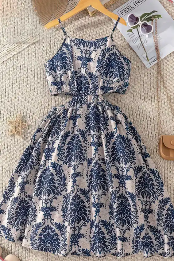 Elegant Floral Sleeveless Dress