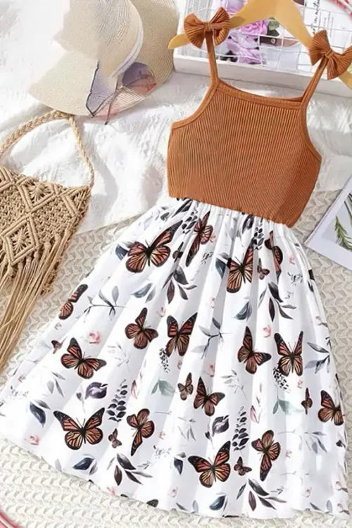 Butterfly Print Sleeveless Dress
