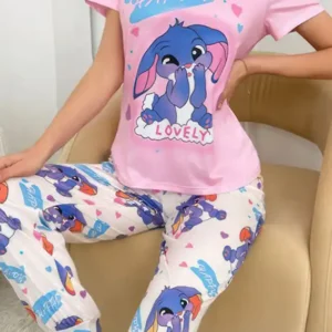 Cute Cartoon Print Pajama Set